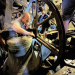 Dismantling of the bell wheel frame. October 2023. Photography by Isabella Whitworth.