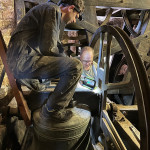 Dismantling of the bell wheel frame. October 2023. Photography by Isabella Whitworth.